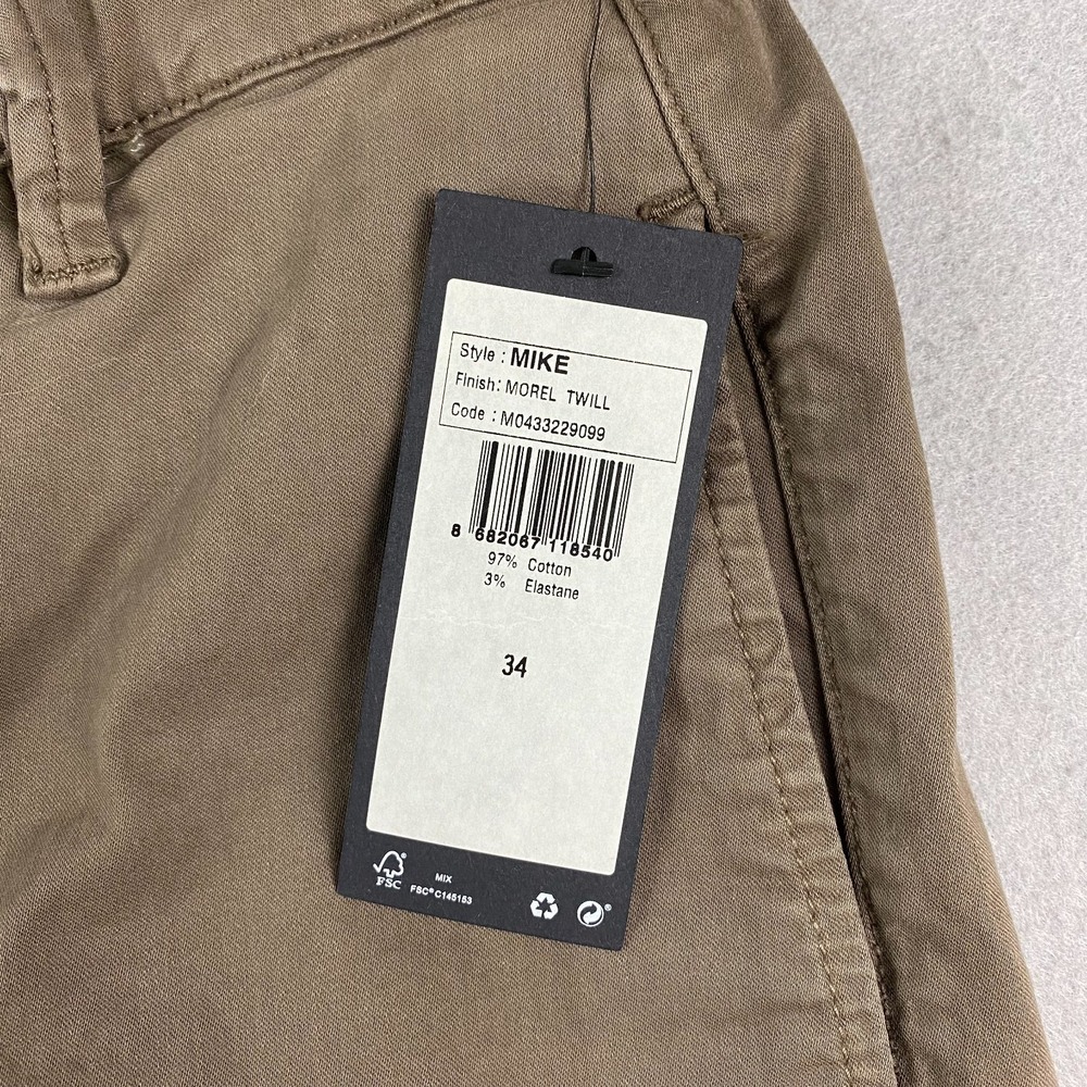 Mavi Mens Mike Chino Shorts 34 Relaxed Mid Rise Stretch Brown morel twill 11" - Picture 4 of 12